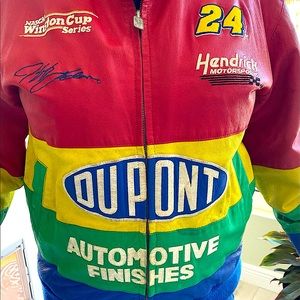 Vintage 90’s Gordon Dupont NASCAR Leather Jacket